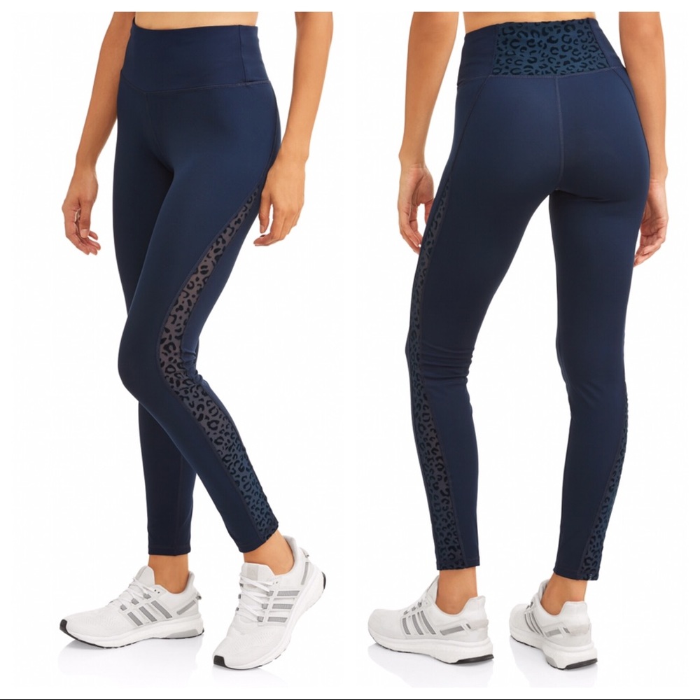 Avia Leggings Size M Leopard Print Mesh Side